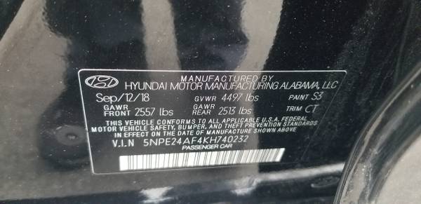 2019 Hyundai Sonata SE, 78 mil millas, título limpio, funciona maravillosamente, papeles listos - $9.900 (Los Ángeles)63436936238593122