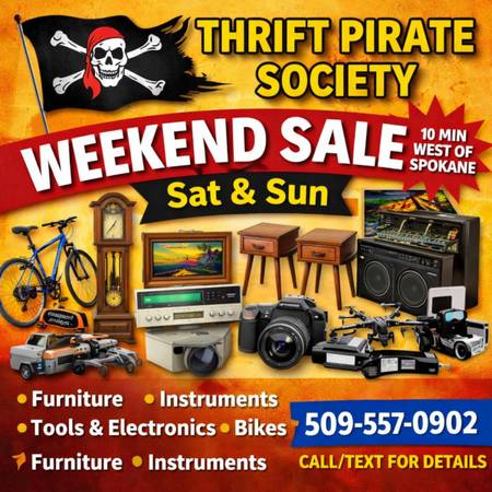 🏴‍☠️ Weekend Sale — Vintage Furniture, Bikes, Tools, Audio, Art 1