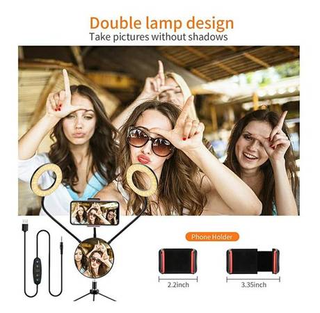 ¡Precio fijo! Luz anular doble de 5" con 6 niveles de brillo, nueva en caja - $30 (El Cajon)63436953299841122