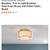 Brushed gold and fabric drum shade flush mount ceiling light 6 thumbnail