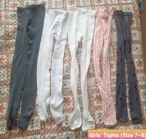 5 Girls’ Tights (Size 7–8) 1