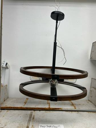 4 Light Matte Black and Painted Wood Accent Light 1