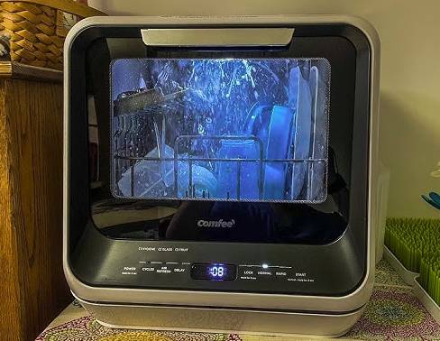 Dishwasher - COMFEE' Portable Mini Dishwasher Countertop 5L 1