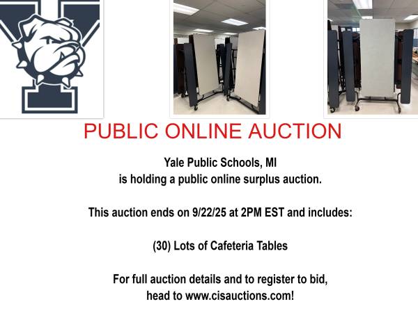Public online surplus auction for Yale Public Schools 1