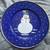 Blue Enamel Snowman Plate Winter Christmas Santa Cookies Designer 1997 3 thumbnail