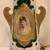 Pair of Green Overlay Lamp With Oval Cutback Panel Of Painted Lady Wit 6 thumbnail
