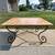 Solid Wood Coffee Table with Decorative Metal Base – 42" Square 2 thumbnail