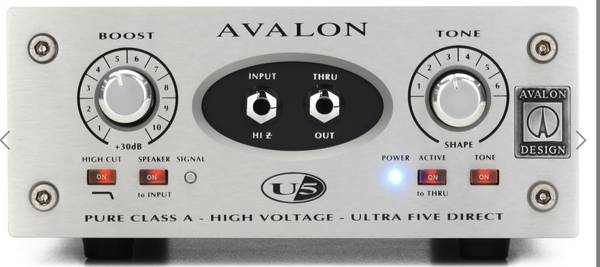 2X Avalon U5 Class A Active Instrument DI and Preamp 1