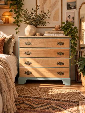 Ethan Allen Solid Maple Dresser | Vintage 4-Drawer | Refinished Natural Wood 1