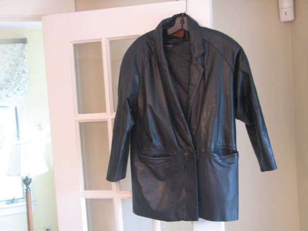 Woman's Black Leather Jacket 1