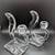 Pair of Vintage mid century New Martinsville Flame or Squirrel tale Candlesticks 1 thumbnail