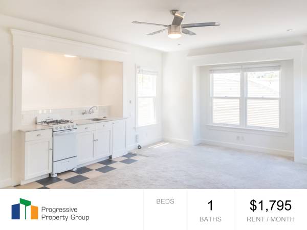 Darling Top Floor Studio Apartment! Renovated! PROGRESSIVE 1