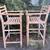 Pair Teak Large Slatted Patio Barstools Chairs 4 thumbnail