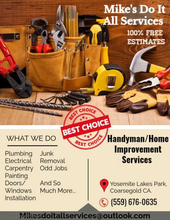 HOME REPAIRS//PLUMBING//ELECTRICAL//HANDYMAN/JUNK REMOVAL/ODD JOB 1