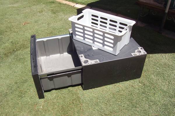 CHARCOAL GREY WASHER/DRYER RISER BASE w/DRAWER 1