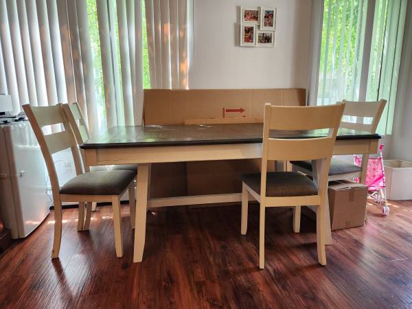 Echo 5pc Dining Table Set with Table & 4 Chairs, Storage Drawers, Tres 1