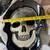 CREEPY SKULL HALLOWEEN SERVING PLATTER $25 BLK/SILVER & 32 MATCHING DI 6 thumbnail