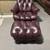 Hancock and Moore Burgundy Tufted Leather Chair and Ottoman 1 thumbnail