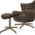 Tufted Swivel Chair & Ottoman Faux Leather Brown" by Project 62. 1 thumbnail