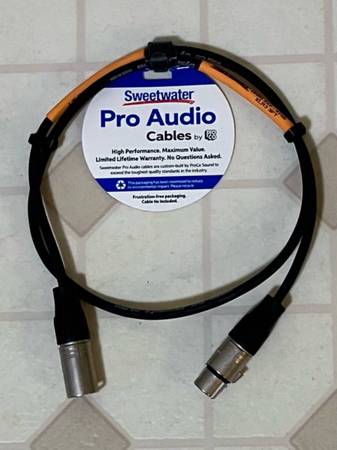 Cable Cord Patch Sweetwater Pro Audio Mic XLR 3 Ft. 1