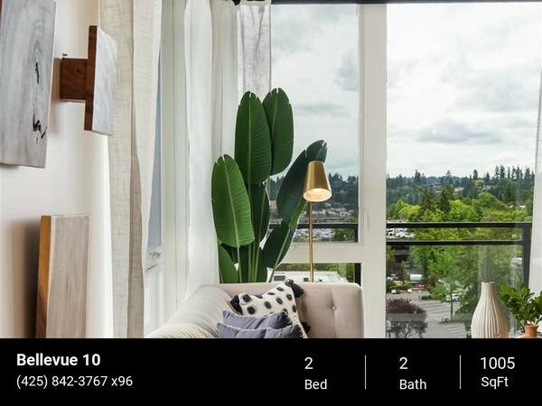 $3,895 / 2br - 1005ft2 - Almacenamiento para bicicletas, Estacionamiento EV, Terraza en la azotea, Acabados de lujo (Bellevue)63773355287681120