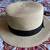 Summer Boater Paper Staw Hat Short Brim Black Ribbon Men Women Sz M/L 55.5cm EUC 7 thumbnail