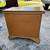 Vintage Queen Size Dark Walnut Low Profile Sleigh Bed w/Nightstand 18 thumbnail