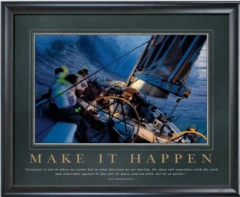 Successories Make It Happen Sailboat Double Matted Framed Art 1