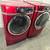 Like New - GE MEGA CAPACITY Steam Front Load Washer Gas Dryer in Red 2 thumbnail