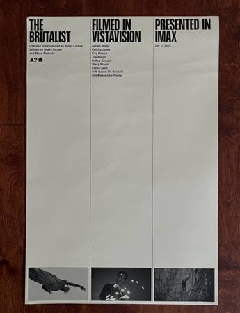 The Brutalist IMAX Movie Poster 24 X 16 Authentic 1
