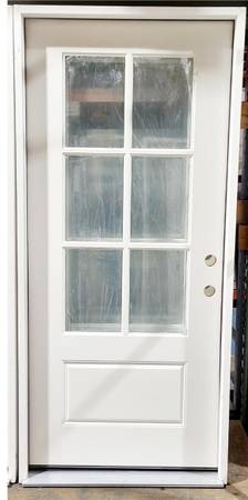 New 36" 6 Lite LH Inswing Fiberglass Exterior Entry Door 1