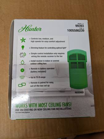 Control remoto de pared para ventilador de techo Hunter Universal Damp Rated - $25 (GLENWOOD)63471078208003122