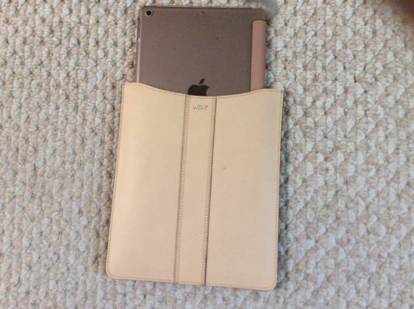 Case for I-pad- leather sleeve -designer" Wolf" 1