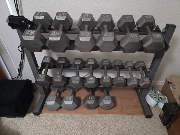 Complete Set of Dumbbells includes Rack 1