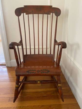 Nichols & Stone Stenciled Windsor Rocking Chair Made in USA 1