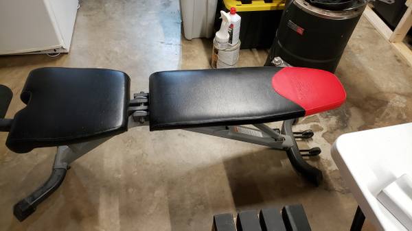 Bowflex Weight Bench - (2) 50lb Dumbbells & (2) 35lb Dumbbells 1