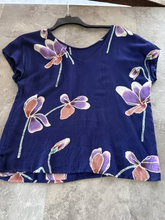 Navy Floral Blouse 1