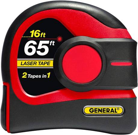 General Tools 65ft Laser Tape Measure LCD Display LTM2X Distance Meter 1