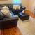 Leather sectional couch -2 piece plus ottoman - dark brown 2 thumbnail