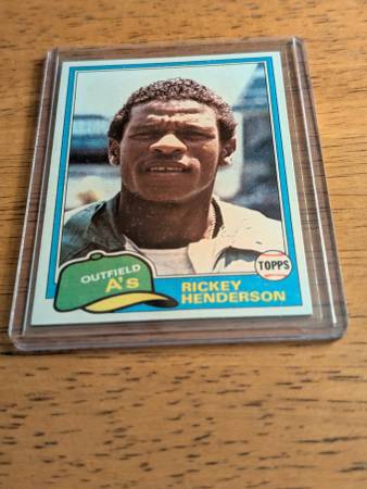 Rickey Henderson 1981 Topps #261 and Oakland A's team set for sale 1