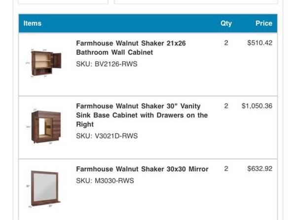 Premium Farmhouse Walnut Shaker Bathroom Cabinets & Mirrors – BRAND NE 1