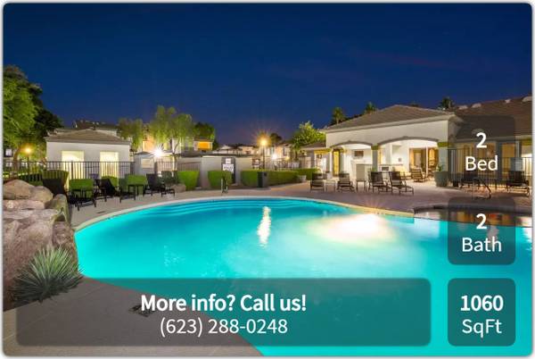 $1,524 / 2br - 1060ft2 - ¡Venga a recorrer nuestro hermoso departamento de 2 habitaciones y 2 baños! ¡Lavadora y secadora de tamaño completo! (Phoenix - State Farm Stadium)63623945395201121