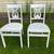 2 White WOODEN CHAIRS w/ padded leather Seat 1 thumbnail