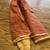 Fabric 57" x 360" Cotton Gold Print with Salmon Background 3 thumbnail