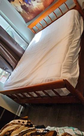 Solid Wood Bed with FREE Box Spring & Mattress 1