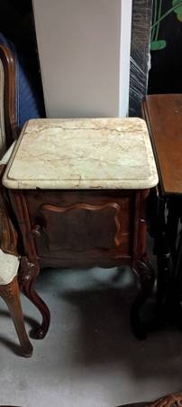 Antique marble top lamp table 1