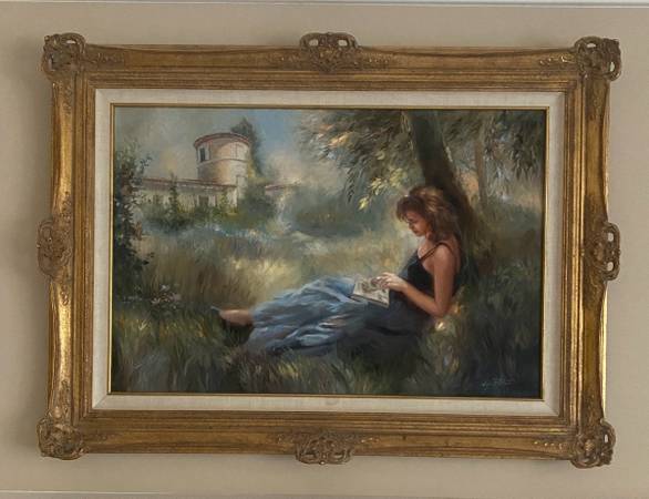 Signed Jean Claude Guidou St Tropez La Tourelle La Siesta Painting 1