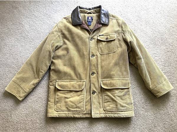 Chaps Ralph Lauren Khaki Corduroy Chore Field Barn Coat Jacket Men’s M 1