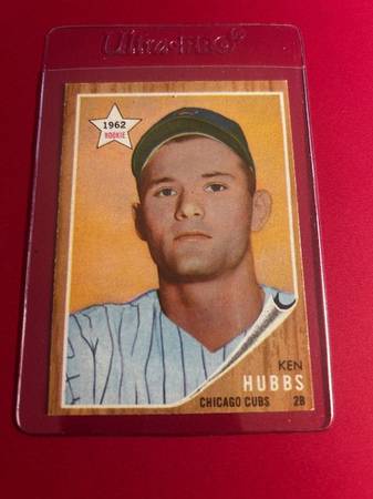 1962 Topps Baseball Card Ken Hubbs Rookie Near Mint - Mint 1