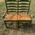 Vintage green farmhouse style ladderback and rush bench 3 thumbnail